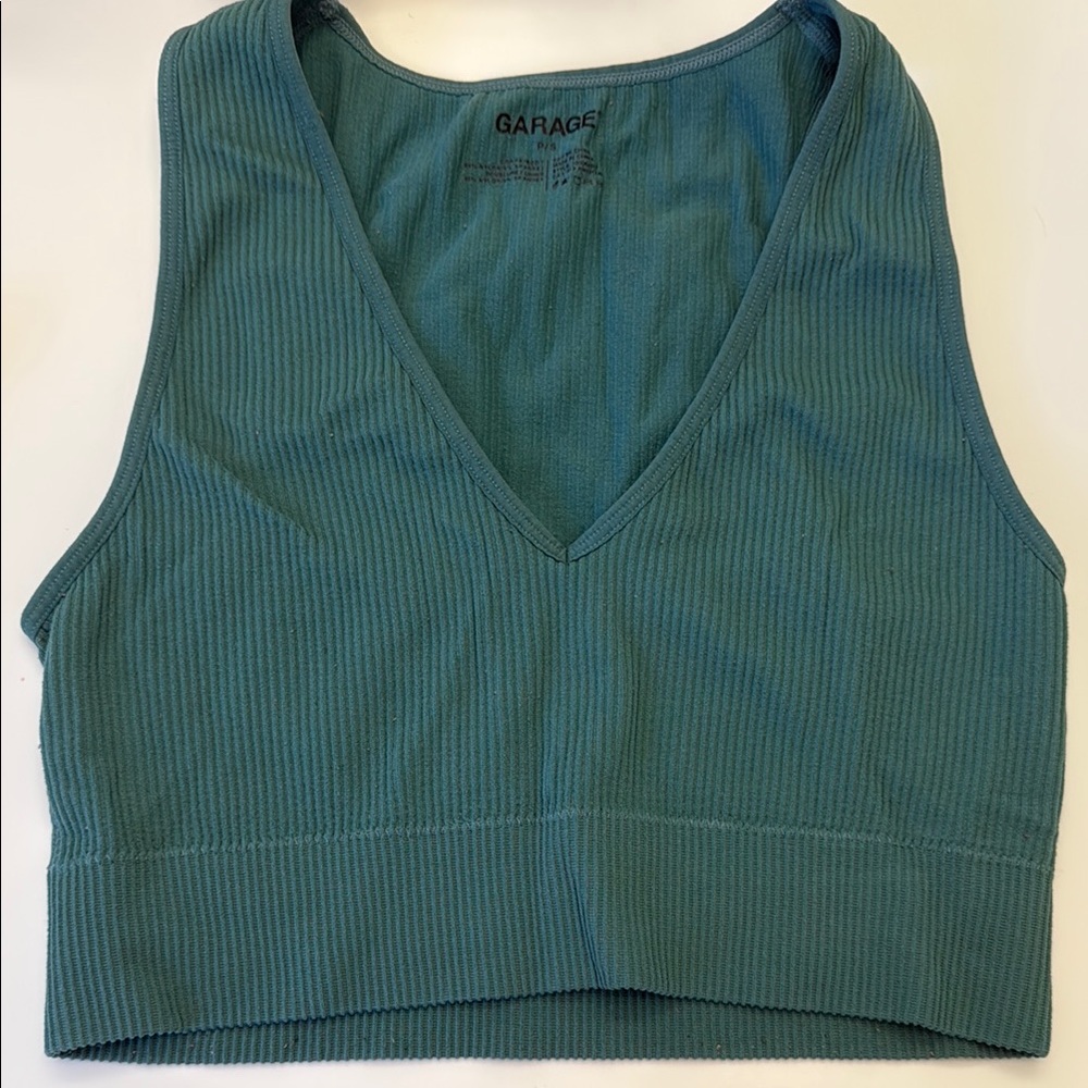 Garage Teal Ribbed Women's Top